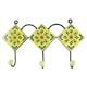 Ceramic Floral Tile Hook in Pea Green